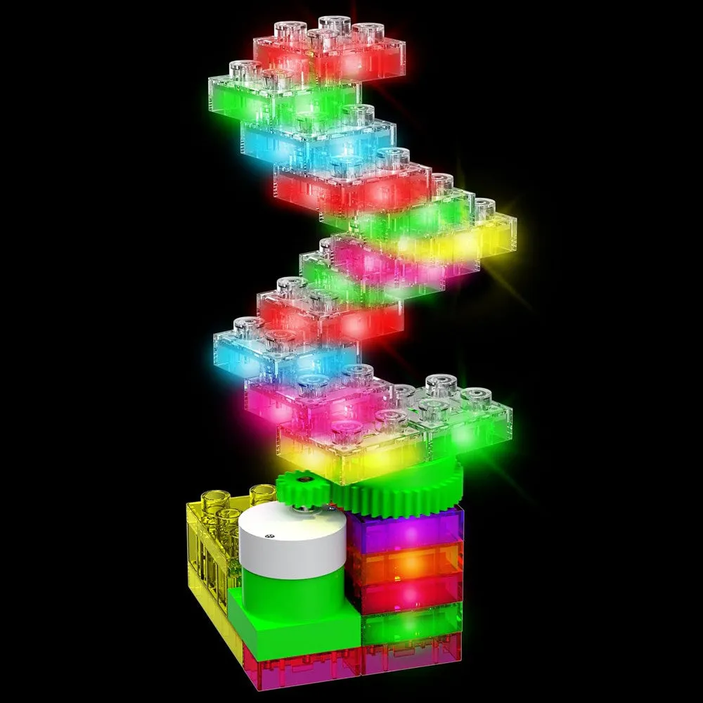 E-Blox Circuit Blox Lights 'N Motion - Interactive STEM Building Kit - Colorful LED Blocks